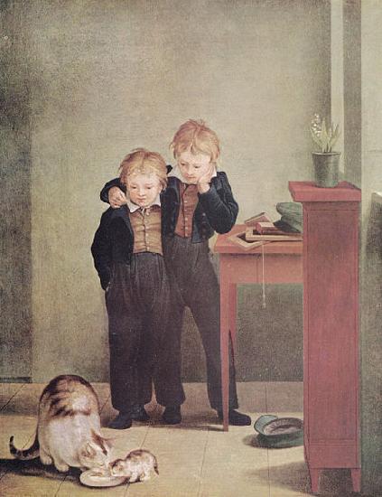 Georg Friedrich Kersting Kinder mit Katzen